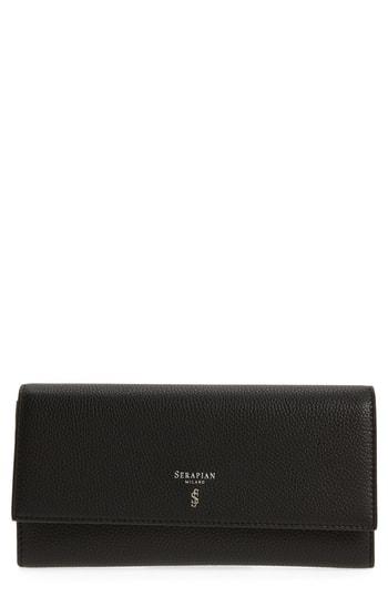 Women's Serapian Milano Rugiad Continental Wallet - Black