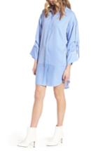 Women's Trouve Tie Sleeve Shirtdress, Size - Blue