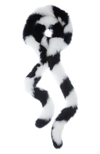 Women's Charlotte Simone Lacey Genuine Fox Fur Skinny Scarf, Size - Black