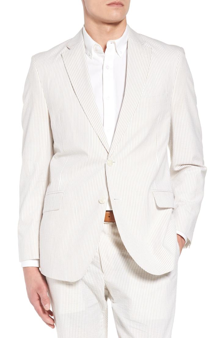 Men's Kroon Jack Aim Classic Fit Seersucker Sport Coat S - Beige