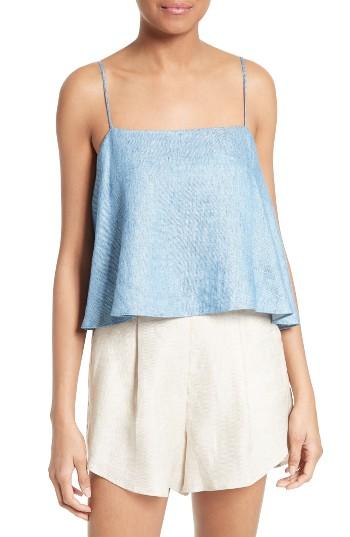 Women's Milly Laural Linen Blend Flyaway Tank