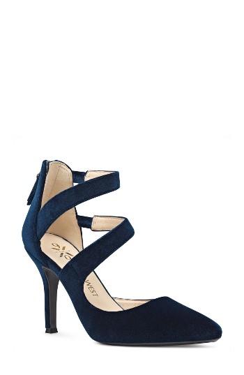 Women's Nine West Florent Asymmetrical Strappy Pump .5 M - Blue