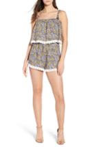Women's Cupcakes And Cashmere Andria Floral Romper - Blue