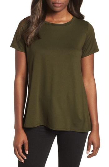 Petite Women's Bobeau Butter Short Sleeve Tee, Size P - Green