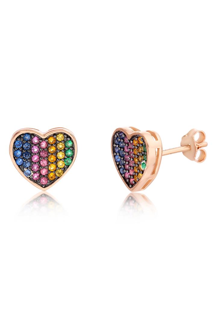 Women's Lesa Michele Heart Stud Earrings