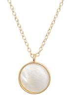 Women's Argento Vivo Mother Of Pearl Circle Pendant Necklace