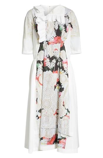 Women's Comme Des Garcons Floral Print Midi Dress