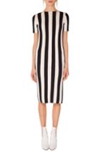 Women's Akris Punto Kodak Stripe Knit Cotton Midi Dress - Black