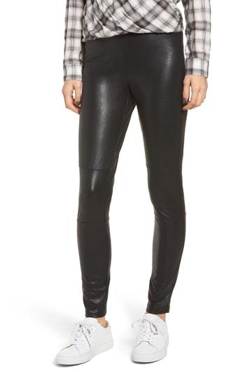 Women's Splendid Faux Leather Leggings - Black