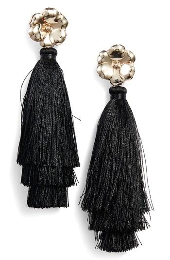 Women's Halogen Floral Tassel Drop Earrings