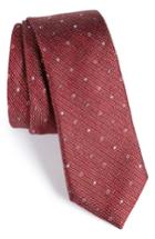 Men's Calibrate Brubeck Neat Silk Blend Tie, Size - Red
