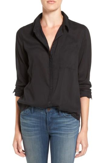 Women's Treasure & Bond Drapey Classic Shirt - Black