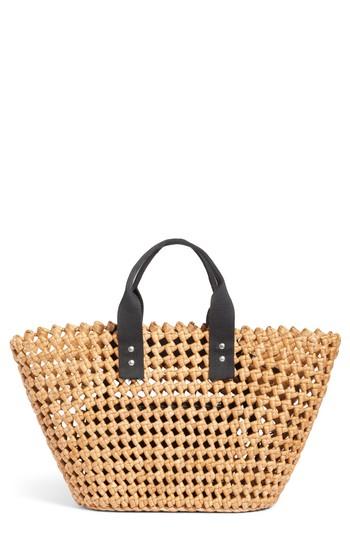 Nordstrom Open Weave Straw Tote - Brown