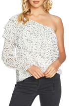 Women's 1.state One-shoulder Tiered Blouse - White