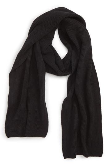 Men's Saturdays Nyc 1x1 Rib Scarf, Size - Black