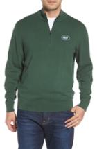 Men's Cutter & Buck New York Jets - Lakemont Regular Fit Quarter Zip Sweater, Size - Green