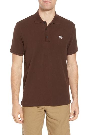 Men's Rag & Bone Fit Pique Polo, Size Small - Brown