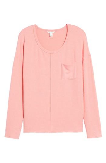Women's Caslon Cozy Knit Long Sleeve Tee - Pink
