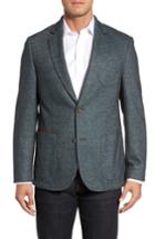 Men's Flynt Classic Fit Suede Trim Jersey Sport Coat L - Brown