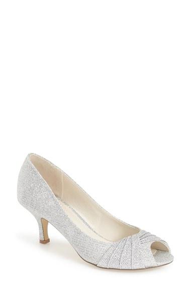 Women's Pink Paradox London 'romantic' Peep Toe Pump .5 M - Metallic