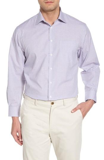 Men's Nordstrom Men's Shop Traditional Fit Non-iron Check Dress Shirt 32/33 - Purple