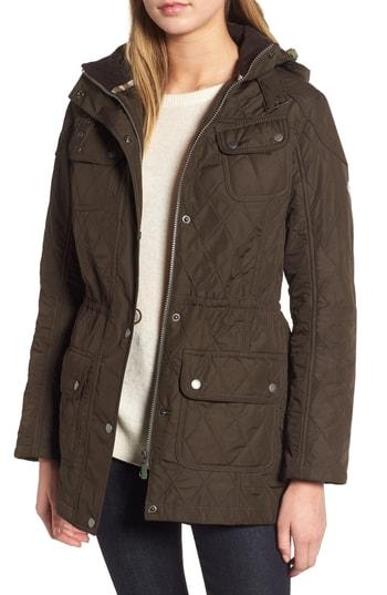 Women's Barbour 'arrow' Quilted Anorak Us / 8 Uk - Green