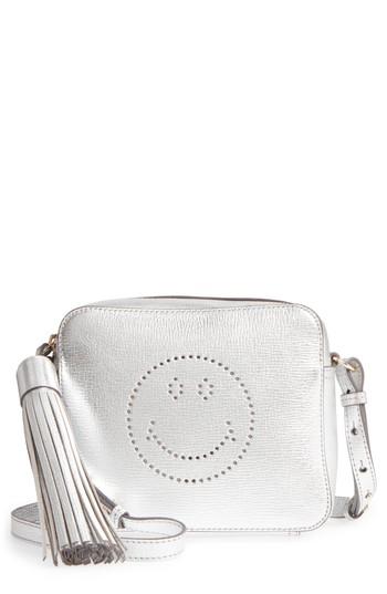 Anya Hindmarch Smiley Metallic Leather Crossbody Bag - Metallic