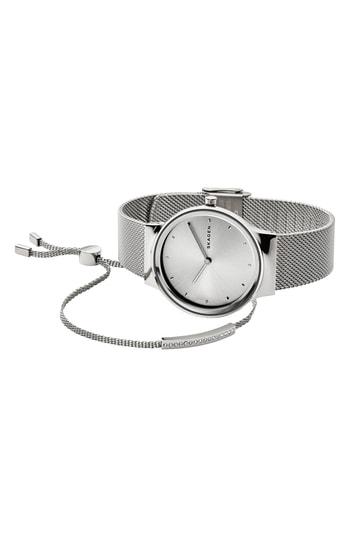 Women's Skagen Freja Watch & Merete Bracelet Set, 34mm