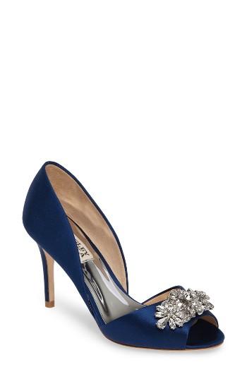 Women's Badgley Mischka Kaden Embellished D'orsay Pump .5 M - Blue