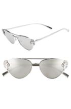 Women's Versace Tribute 56mm Aviator Sunglasses - Silver Mirror