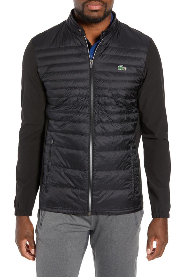 Men's Lacoste Sport Water Resistant Quilted Down Golf Jacket Eu - Black