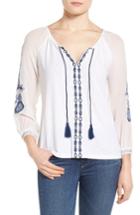 Women's Lucky Brand Embroidered Peasant Top