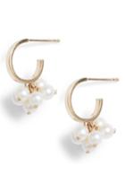 Women's Poppy Finch Baby Pearl Cluster Small Hoop Earrings