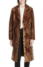 Women's Helene Berman Faux Leopard Fur Coat - Brown