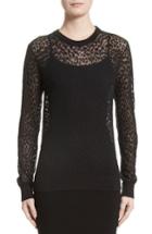 Women's Michael Kors Burnout Leopard Sweater - Black
