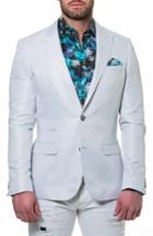 Men's Maceoo Elegance Miami Jacquard Sport Coat (s) - White