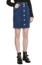 Women's Maje Jaron Scallop Waist Denim Skirt Us / 34 Fr - Blue