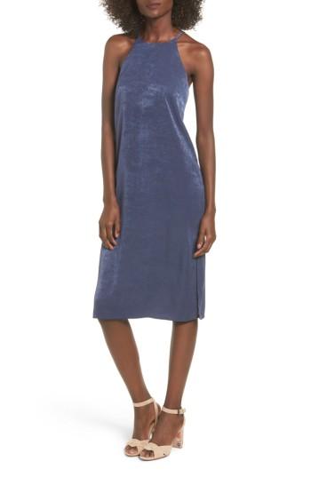 Women's Soprano High Neck Shift Dress - Blue
