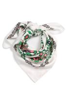 Women's Tory Burch Garden Party Square Silk Scarf, Size - Ivory