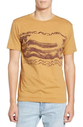Men's Rvca Warped Palm Graphic T-shirt - Yellow