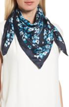 Women's Kate Spade New York Scenic Floral Square Silk Scarf, Size - Blue