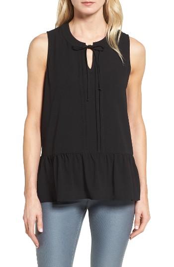 Women's Caslon Tie Front Tank - Black