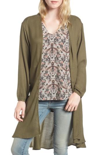 Women's Hinge Longline Cardigan /small - Green