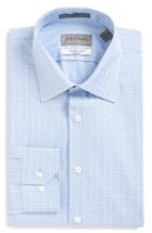 Men's John W. Nordstrom Trim Fit Plaid Dress Shirt .5 32/33 - Blue