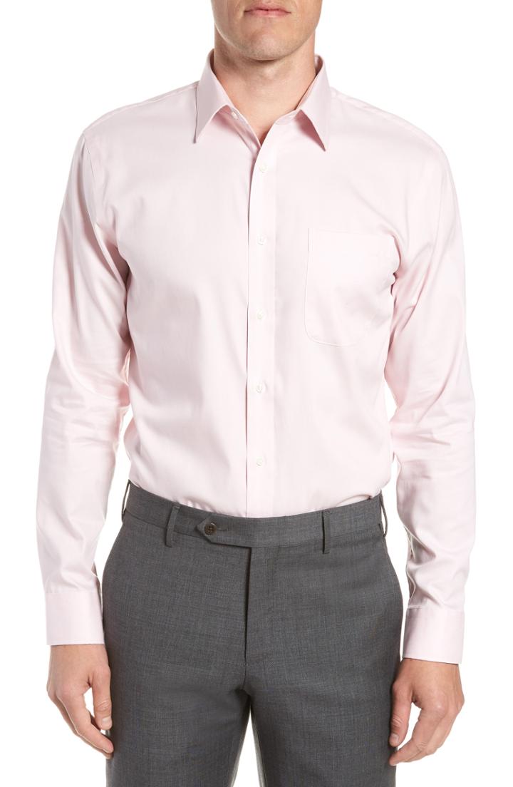 Men's Nordstrom Men's Shop Trim Fit Non-iron Dress Shirt .5 - 34/35 - Pink