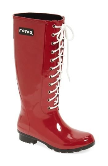 Women's Roma 'opinca' Waterproof Rain Boot M - Red