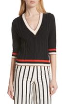 Women's Veronica Beard Aria Cable Knit Sweater - Black