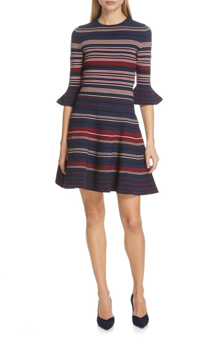 Women's Ted Baker London Tayiny Stripe Ottoman Dress - Blue