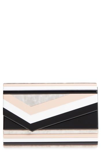 Like Dreams Binx Geo Stripe Box Clutch - Pink