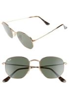 Women's Ray-ban 51mm Hexagonal Flat Lens Sunglasses - Metal Gold/ Green